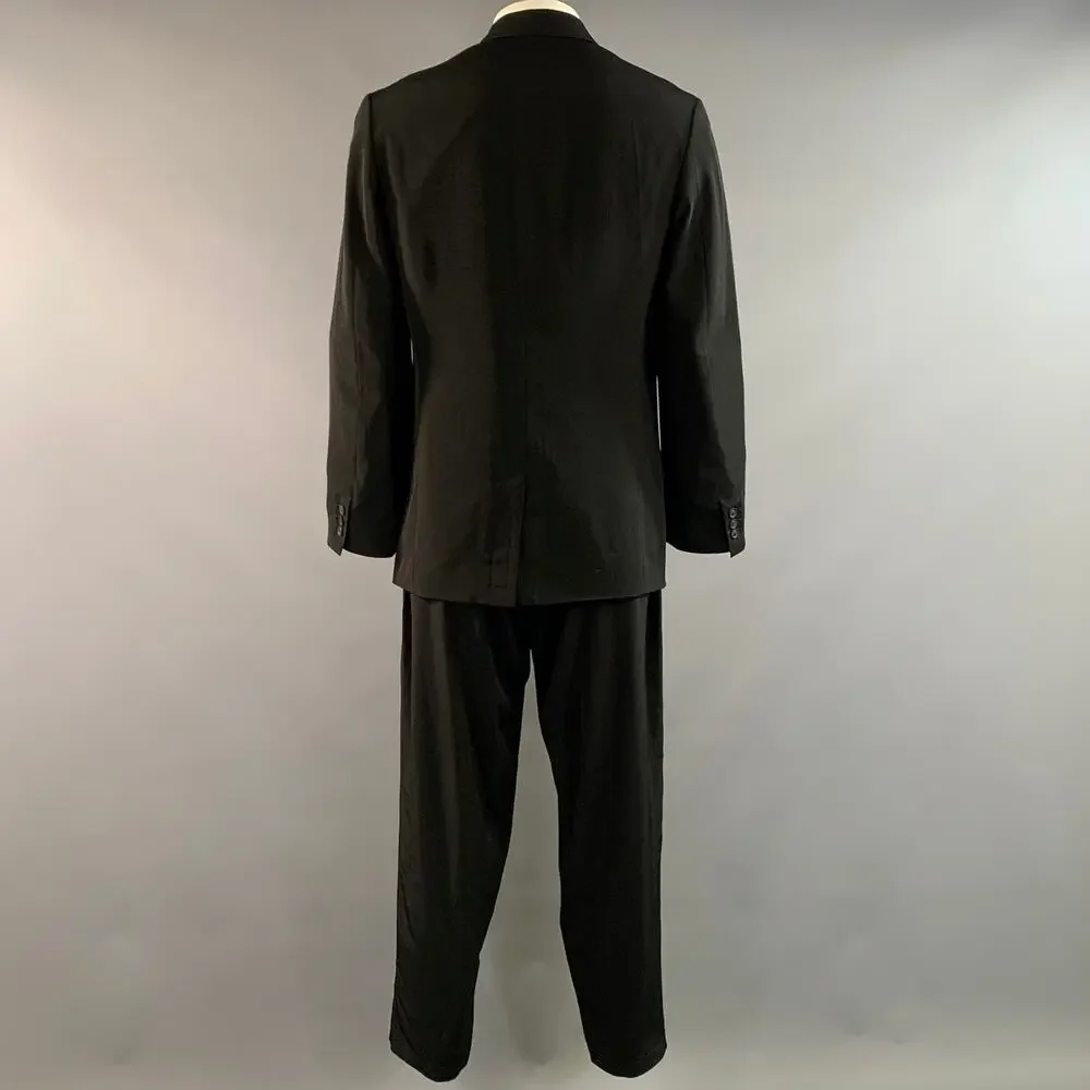 YOHJI YAMAMOTO Chest Size 42 Black Triacetate Blend Double Breasted 34 31 Suit